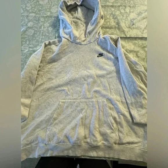 Nike Sportswear Essential Women's Funnel-Neck Fleece Pullover Hoodie GRAY - Picture 6 of 8